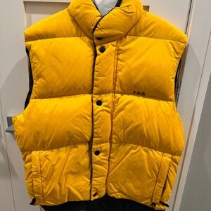 FOG- London Fog, yellow puffer vest, Size Small